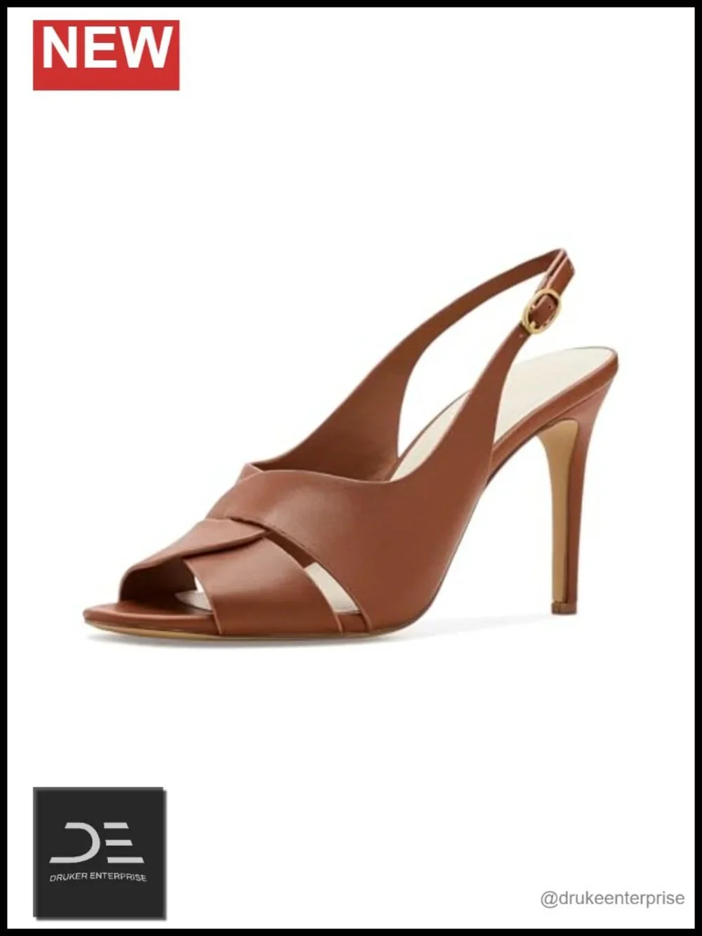 Franco Sarto Hatsy Slingback Heeled Sandals PU Faux Leather Peep Toe